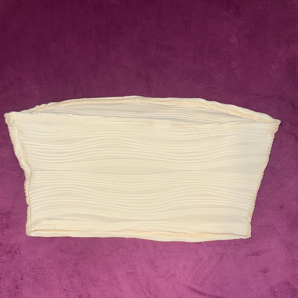 SHEIN women’s XS white Cream Strapless tube Top cropped sleeveless shirt size XS - Picture 2 of 7